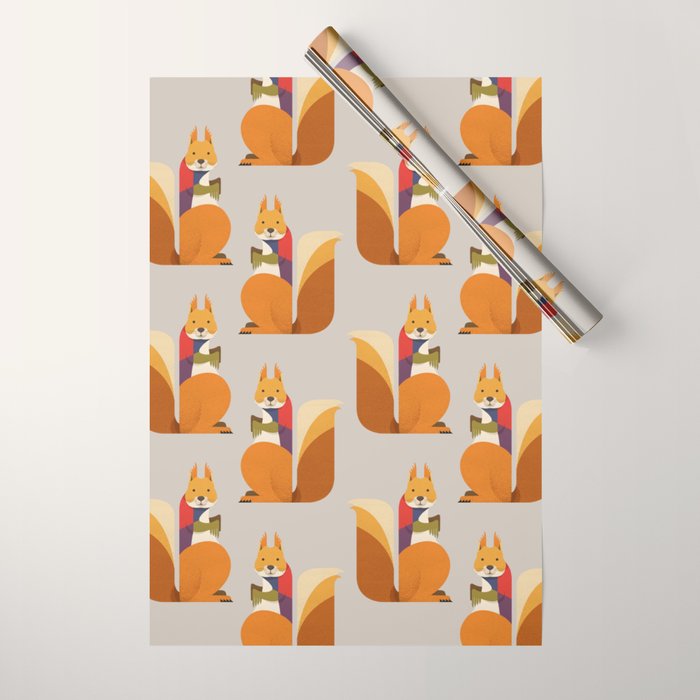 Red Squirrel Wrapping Paper Gallery Image 1