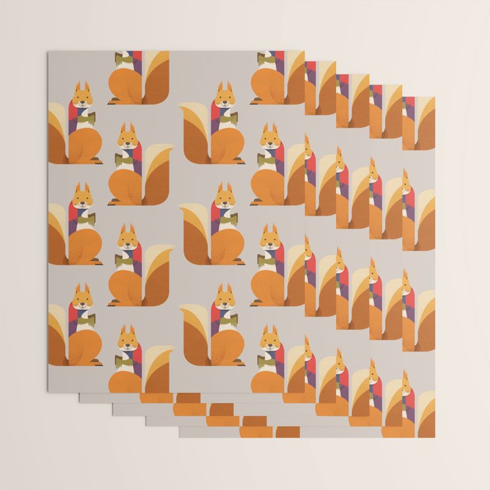 Red Squirrel Wrapping Paper Gallery Image 3