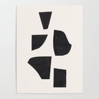 Bump & Kiss Minimalist Modern Mid Century Black Organic Shapes Pattern Paper Collage Poster Gallery Image 4