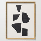 Bump & Kiss Minimalist Modern Mid Century Black Organic Shapes Pattern Paper Collage Serving Tray Gallery Image 1