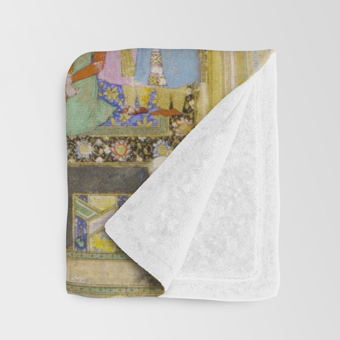  Babur receives a courtier Indian Mughal Art Throw Blanket Gallery Image 3