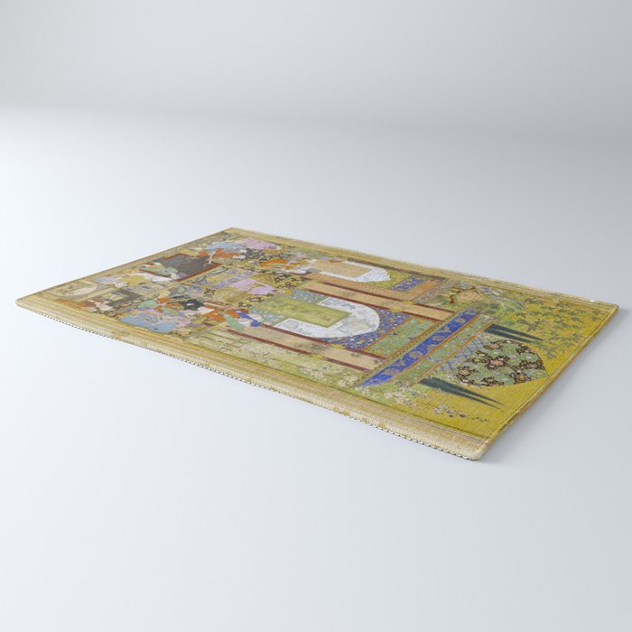  Babur receives a courtier Indian Mughal Art Rug Gallery Image 3