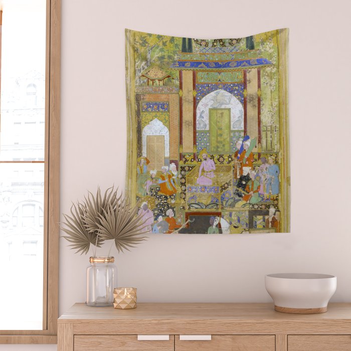 Babur receives a courtier Indian Mughal Art Wall Tapestry Gallery Image 2