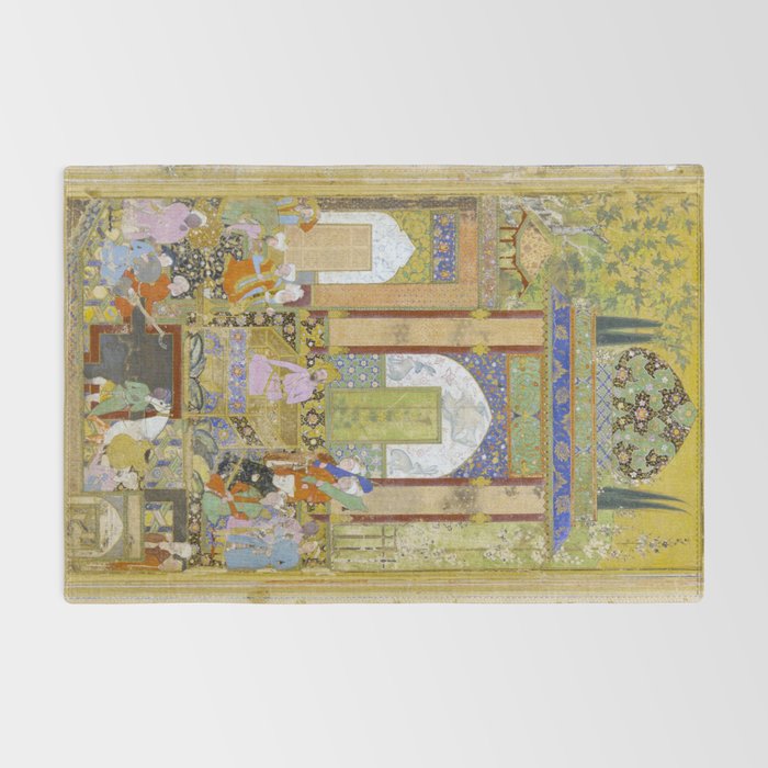  Babur receives a courtier Indian Mughal Art Rug Gallery Image 2