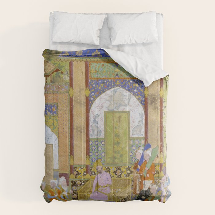  Babur receives a courtier Indian Mughal Art Comforter Gallery Image 1