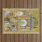  Babur receives a courtier Indian Mughal Art Outdoor Rug Gallery Image 1
