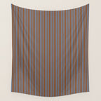 Narrow Stripes Vertical Pattern in Brown and Blue Wall Tapestry Gallery Image 4