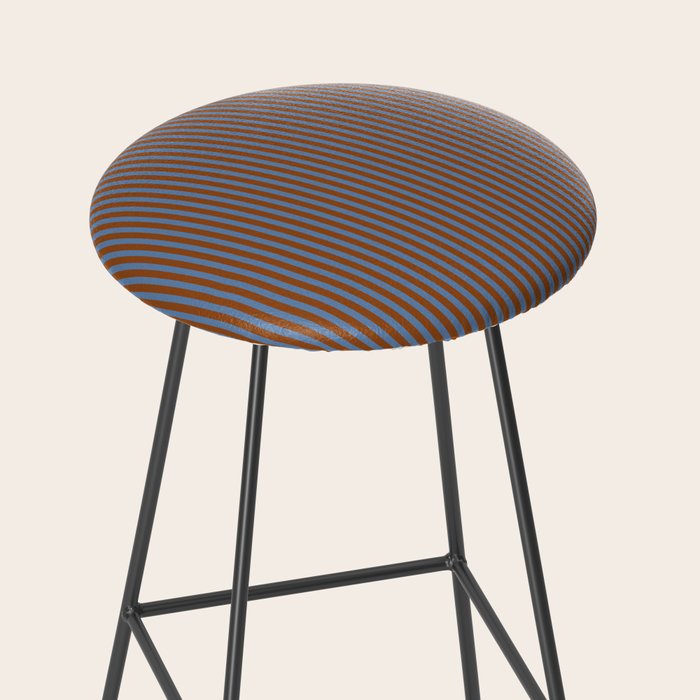 Narrow Stripes Vertical Pattern in Brown and Blue Stool Gallery Image 2