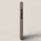 Narrow Stripes Vertical Pattern in Brown and Blue iPhone Case Gallery Image 2