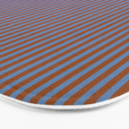 Narrow Stripes Vertical Pattern in Brown and Blue Bath Mat Gallery Image 3