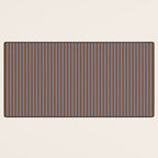 Narrow Stripes Vertical Pattern in Brown and Blue Desk Mat Gallery Image 3