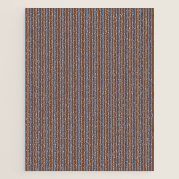 Narrow Stripes Vertical Pattern in Brown and Blue Jigsaw Puzzle Gallery Image 1