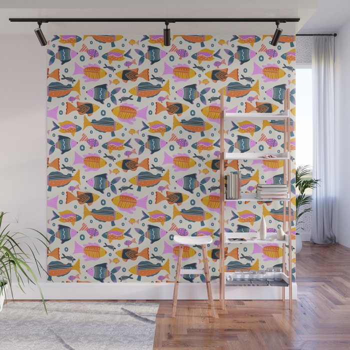 Crafty Maximalist Fish Parade Wall Mural Gallery Image 1