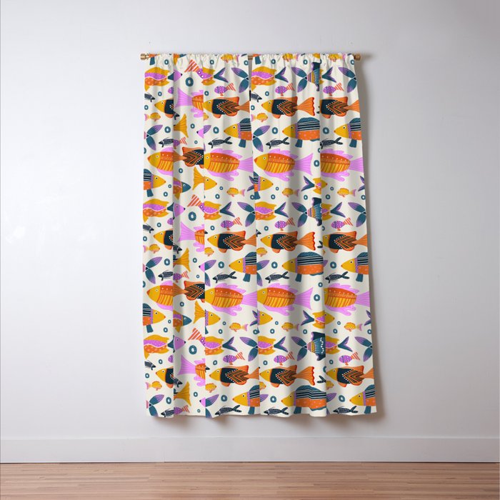 Crafty Maximalist Fish Parade Window Curtain Gallery Image 3