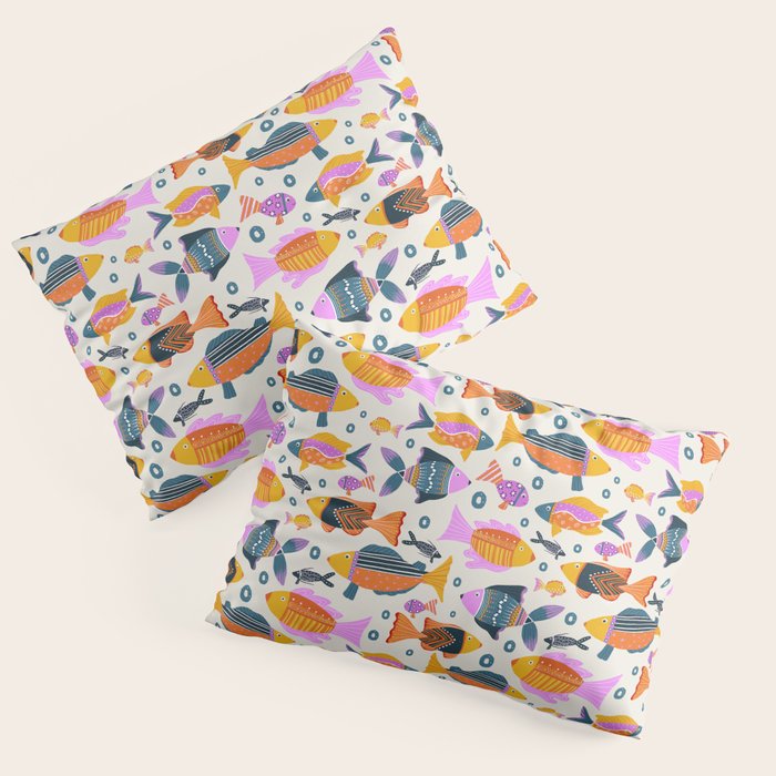 Crafty Maximalist Fish Parade Pillow Sham Gallery Image 1