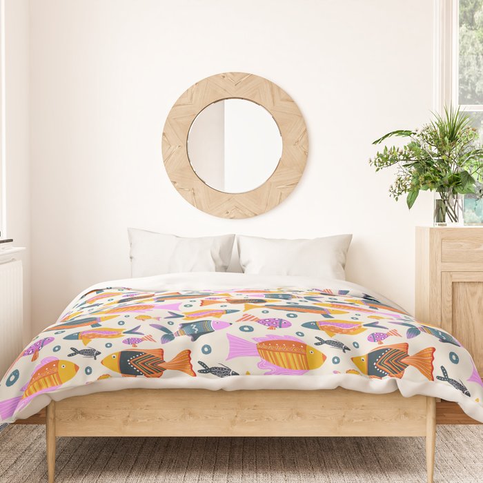 Crafty Maximalist Fish Parade Duvet Cover Gallery Image 3