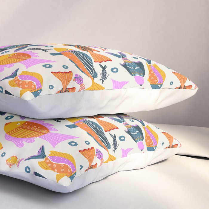 Crafty Maximalist Fish Parade Pillow Sham Gallery Image 3