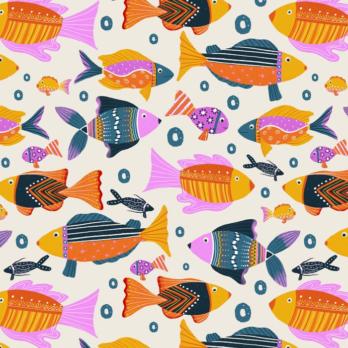 Crafty Maximalist Fish Parade Coffee Mug Gallery Image 2