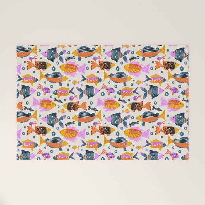 Crafty Maximalist Fish Parade Welcome Mat Gallery Image 1