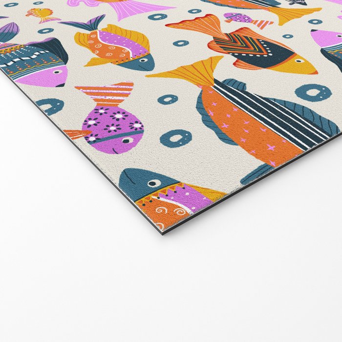 Crafty Maximalist Fish Parade Welcome Mat Gallery Image 2
