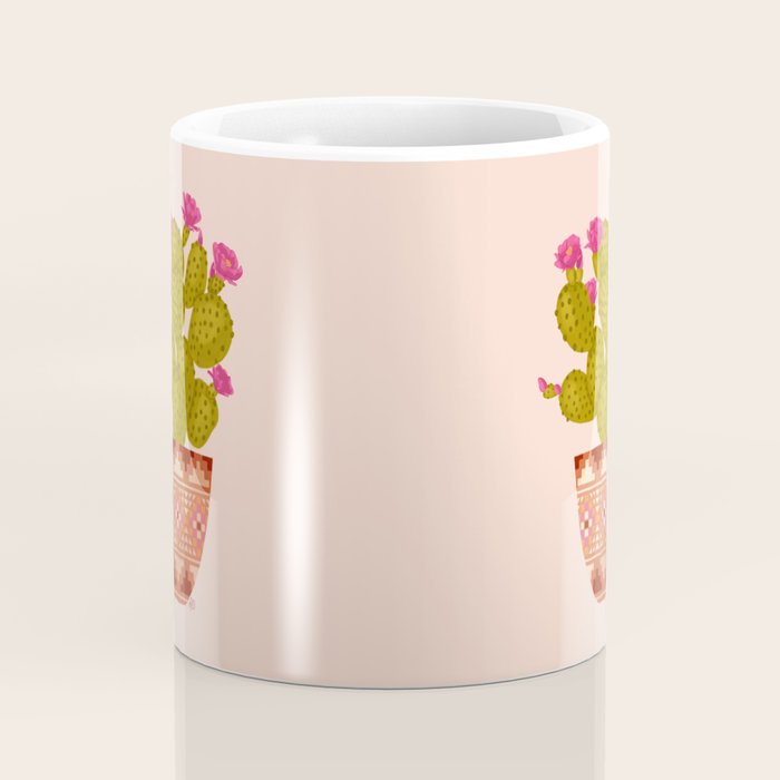 Prickly Pear Cactus in Southwestern Pot Coffee Mug Gallery Image 4