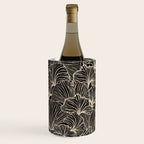 Decorative Leaf Pattern, Floral Prints, Cream and Black Wine Chiller Gallery Image 2