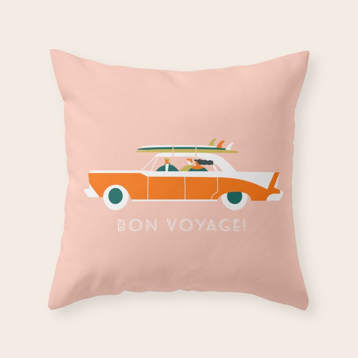 Bon voyage Throw Pillow Gallery Image 1