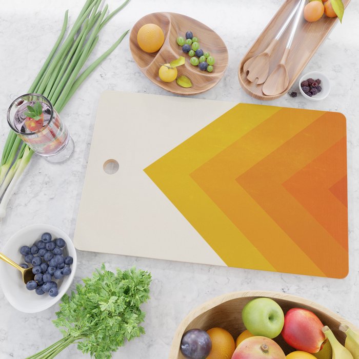 Chevron Waves: Retro Summer Edition Cutting Board Gallery Image 2