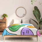 Colorful smiling happy face cartoon pattern Comforter Gallery Image 3