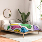 Colorful smiling happy face cartoon pattern Comforter Gallery Image 2