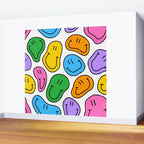Colorful smiling happy face cartoon pattern Wall Mural Gallery Image 2