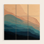 Blue Waves In Desert Peaks Wood Wall Art Gallery Image 1