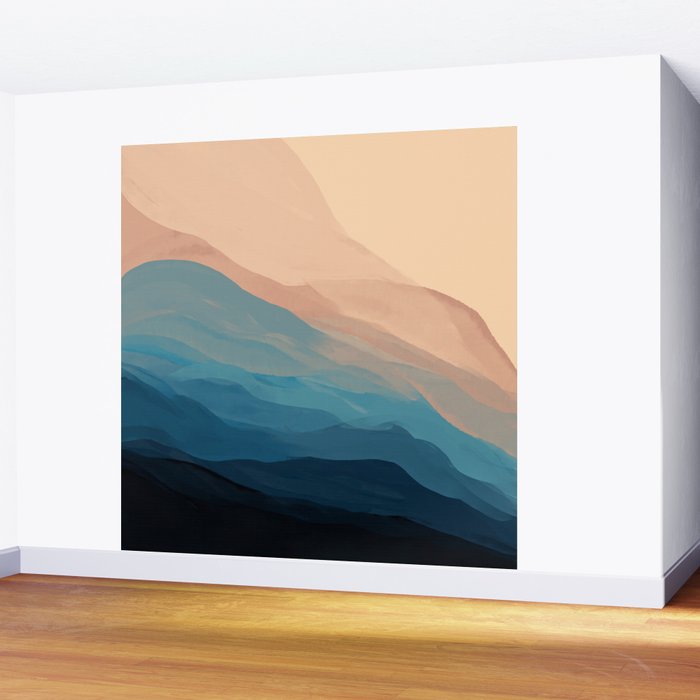 Blue Waves In Desert Peaks Wall Mural Gallery Image 2