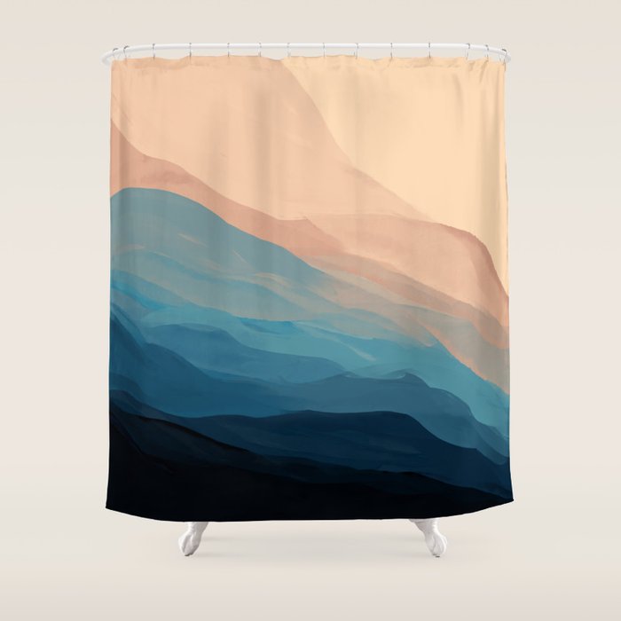 Blue Waves In Desert Peaks Shower Curtain Gallery Image 1