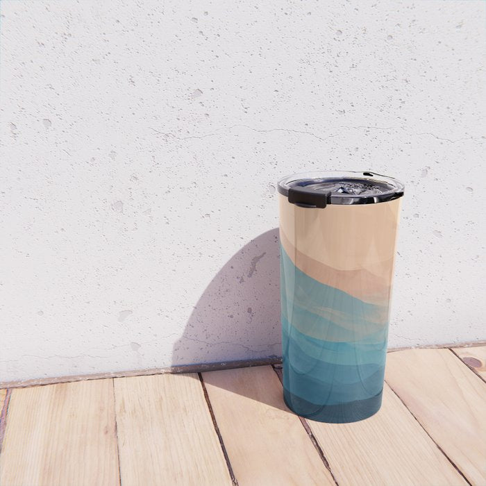 Blue Waves In Desert Peaks Travel Mug Gallery Image 4