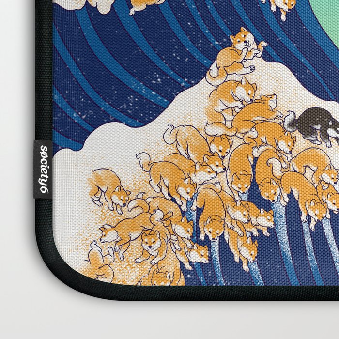 Shiba Inu in Great Wave Laptop Sleeve Gallery Image 3