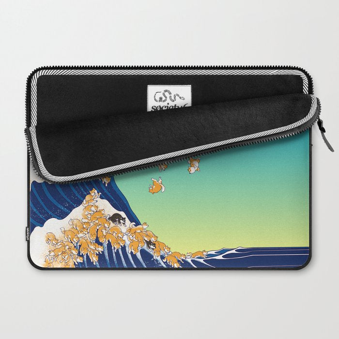 Shiba Inu in Great Wave Laptop Sleeve Gallery Image 2