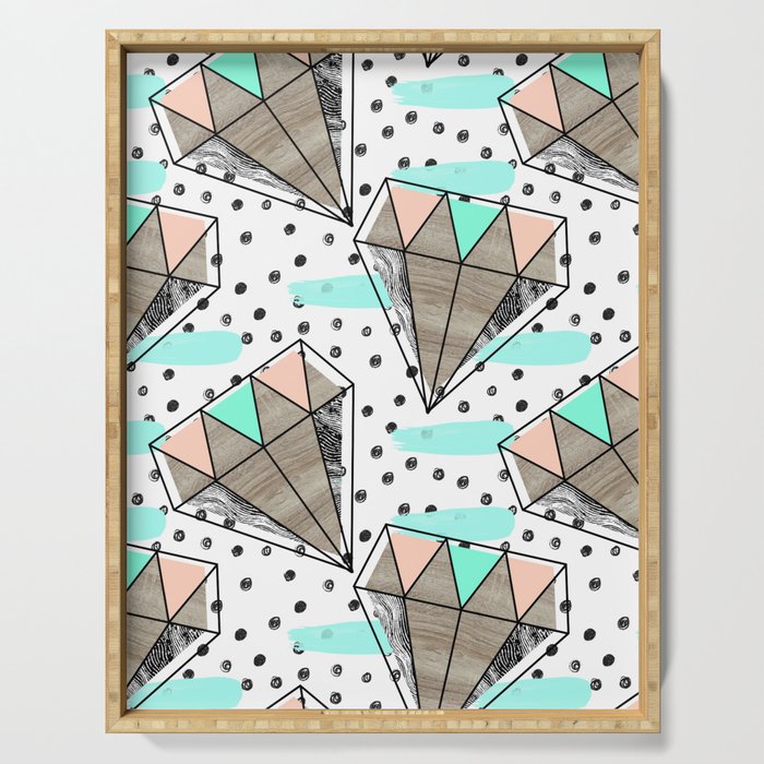 Colored diamonds and texture A Serving Tray Gallery Image 1