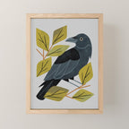 Perching Raven Mini Art Print Gallery Image 1