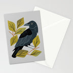 Perching Raven Stationery Card Gallery Image 2