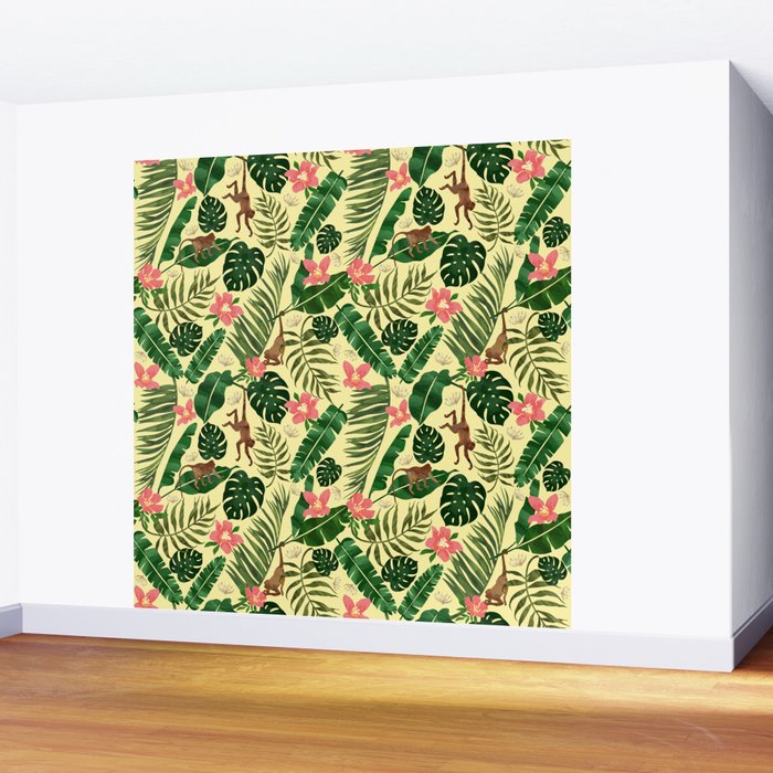 Tropical Garden-Yellow Wall Mural Gallery Image 2