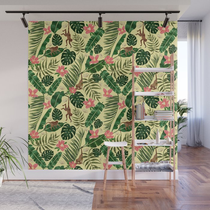 Tropical Garden-Yellow Wall Mural Gallery Image 1