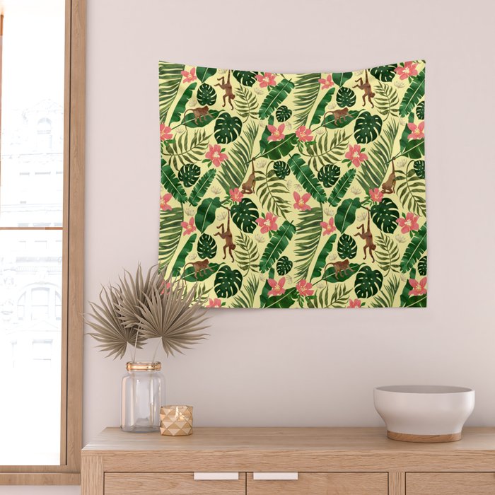 Tropical Garden-Yellow Wall Tapestry Gallery Image 2