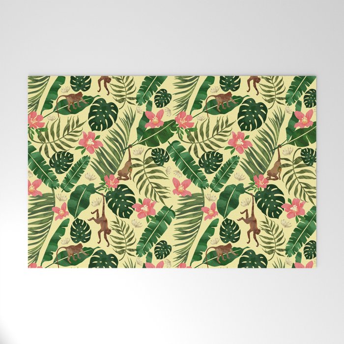 Tropical Garden-Yellow Welcome Mat Gallery Image 1