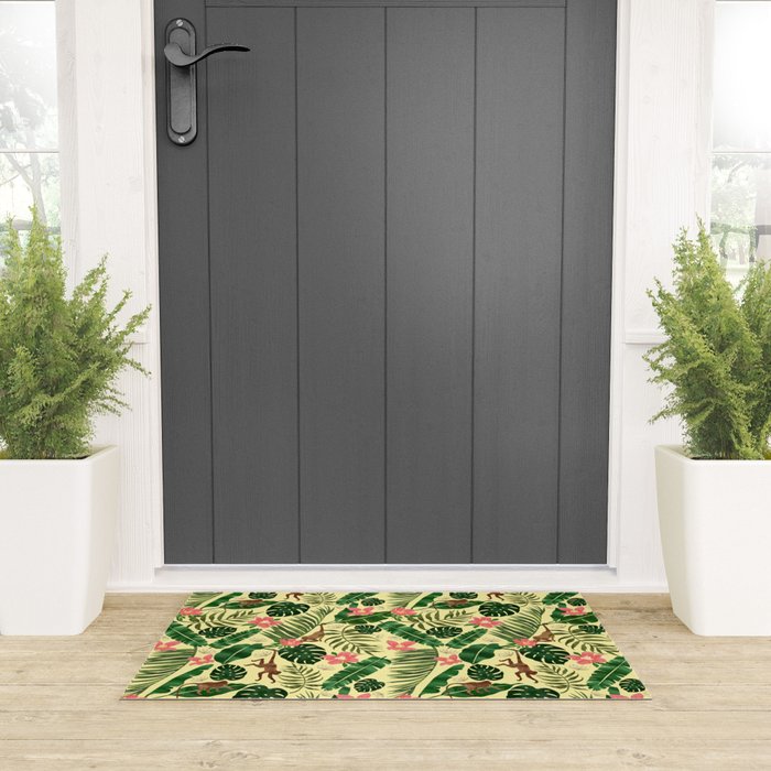 Tropical Garden-Yellow Welcome Mat Gallery Image 3