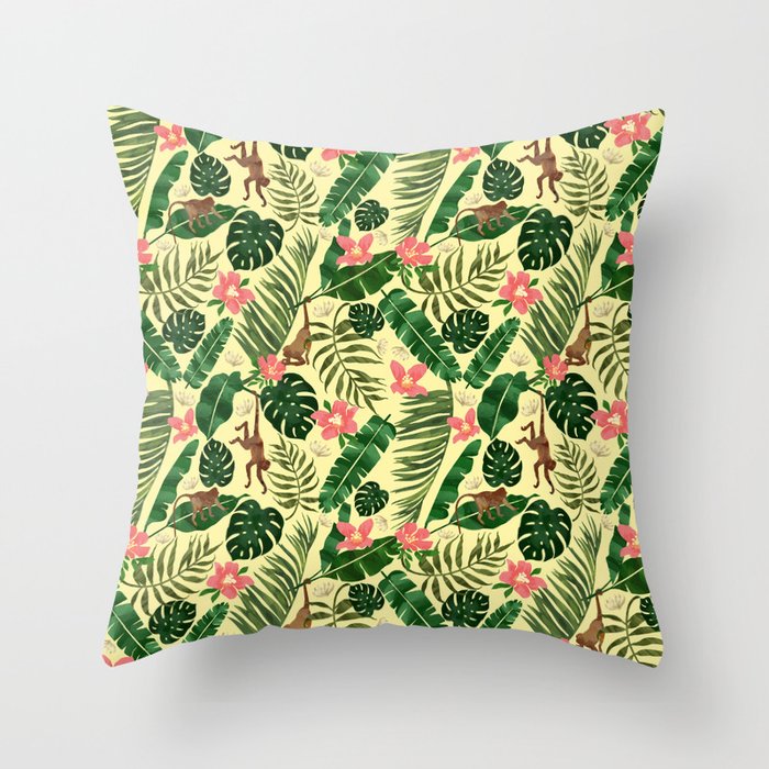 Tropical Garden-Yellow Throw Pillow Gallery Image 6