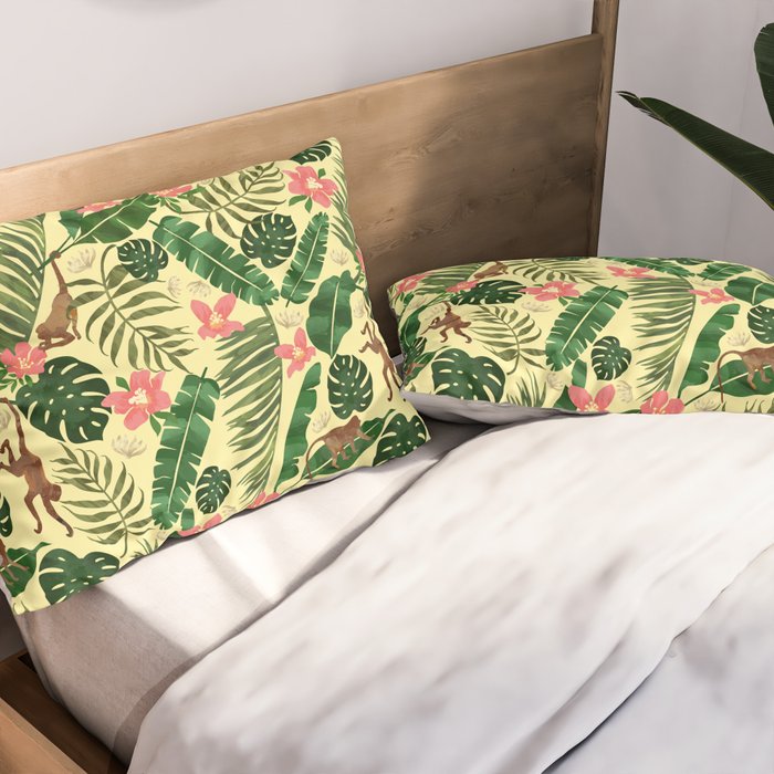 Tropical Garden-Yellow Pillow Sham Gallery Image 2
