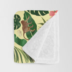 Tropical Garden-Yellow Throw Blanket Gallery Image 3