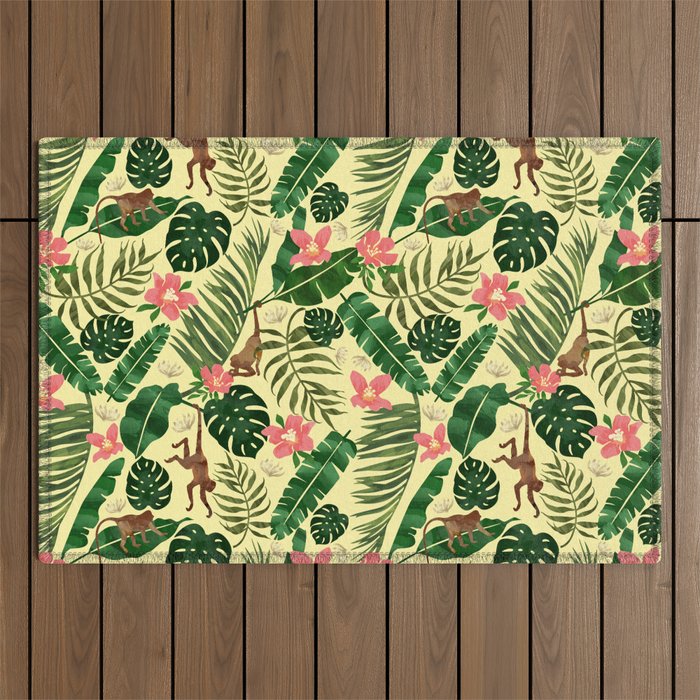 Tropical Garden-Yellow Outdoor Rug Gallery Image 1