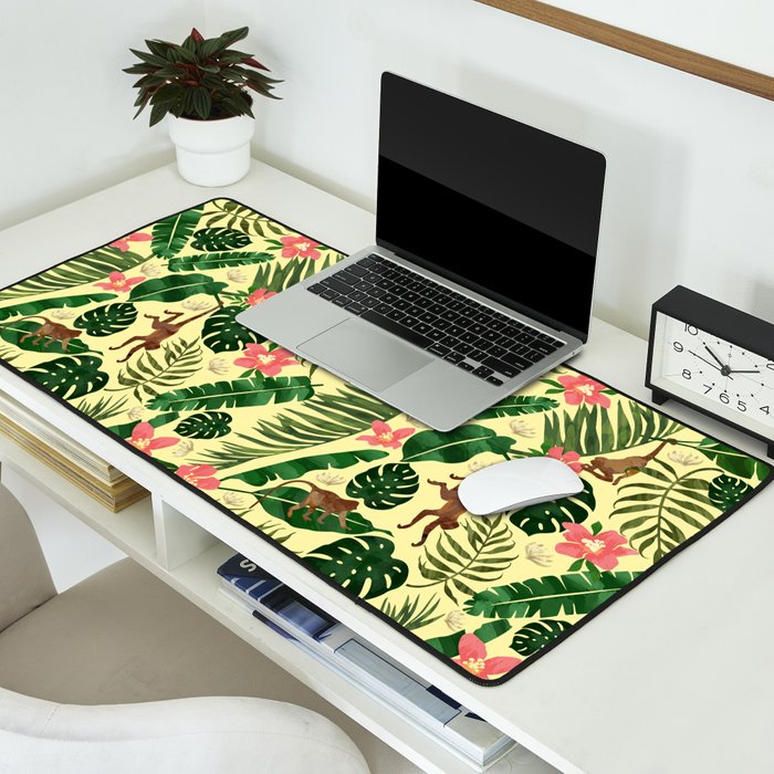 Tropical Garden-Yellow Desk Mat Gallery Image 2